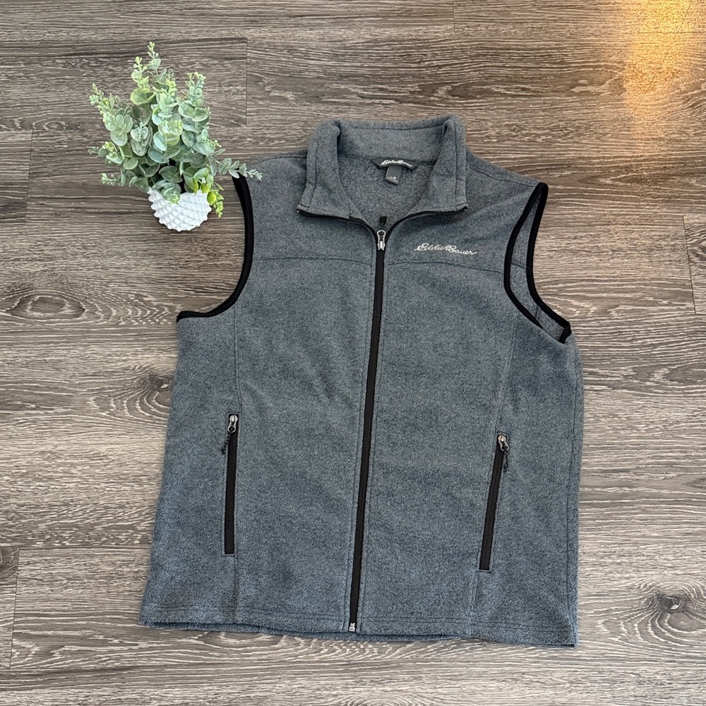 Eddie Bauer Men's Gray Fleece Vest